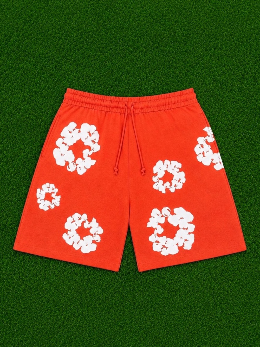 Denim Tears Orange Cotton Wreath Shorts Sizes S,M,L
